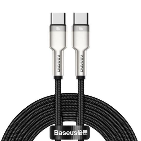 Cafule Series Metal Data Cable Type-C to Type-C 100W 2m მობილურის აქსესუარები, ტელეფონები ბრენდი: Baseus კაბელის ტიპი: male-male კონექტორები: Type C-Type C სიგრძე: 2000mm ტიპი: Cable ფერი: Black Cafule Series Metal Data Cable Type-C to Type-C 100W 2m
