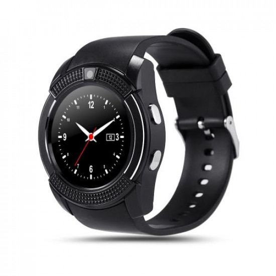 Smart Watch V8 Waterproof sim card სმარტ საათები, ტელეფონები პროდუქტის აპლიკაციები : ძილის მონიტორი, სიგნალიზაცია, კალენდარი, პედომეტრი, კამერა, მუსიკალური პლეიერი. Smart Watch V8 Waterproof sim card