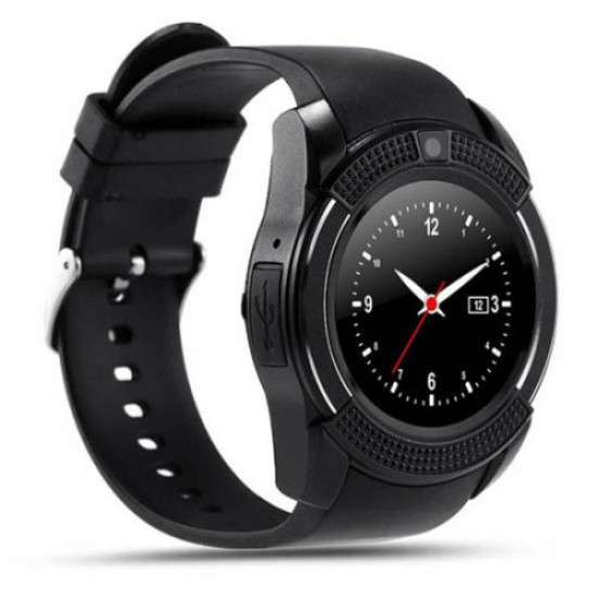 Smart Watch V8 Waterproof sim card სმარტ საათები, ტელეფონები პროდუქტის აპლიკაციები : ძილის მონიტორი, სიგნალიზაცია, კალენდარი, პედომეტრი, კამერა, მუსიკალური პლეიერი. Smart Watch V8 Waterproof sim card