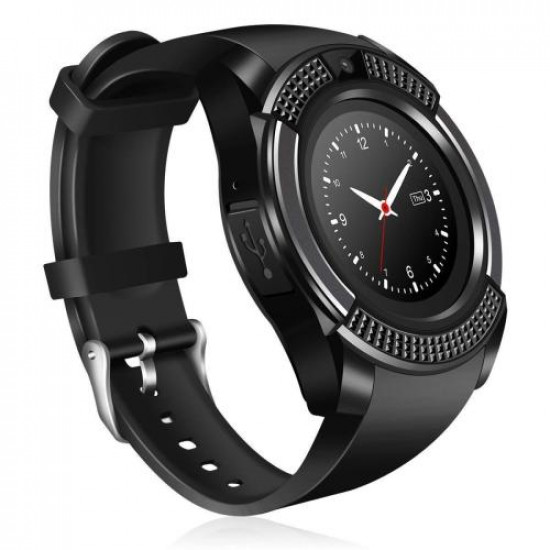 Smart Watch V8 Waterproof sim card სმარტ საათები, ტელეფონები პროდუქტის აპლიკაციები : ძილის მონიტორი, სიგნალიზაცია, კალენდარი, პედომეტრი, კამერა, მუსიკალური პლეიერი. Smart Watch V8 Waterproof sim card