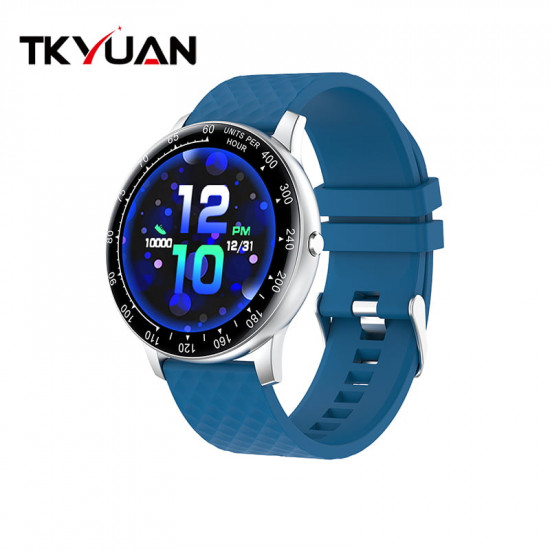 Smart watch TKY-H30 Blue სმარტ საათები, ტელეფონები სერტიფიკატი : CE ჩიპსეტი : RTK8762C დისპლეი : TFTსენსორული ეკრანი: კი; ეკრანის ზომა : 1. Smart watch TKY-H30 Blue
