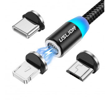 USB კაბელი მაგნიტური 1მ USLION USB