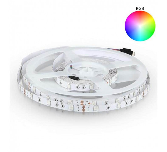 LED ლენტი V-TAC SMD5050 30LEDs RGB 5 მ ელექტრო აქსესუარები, წვრილი ტექნიკა LED ლენტი არის მოქნილი ლენტი დაბალი ძაბვით - 12V. LED ლენტი V-TAC SMD5050 30LEDs RGB 5 მ