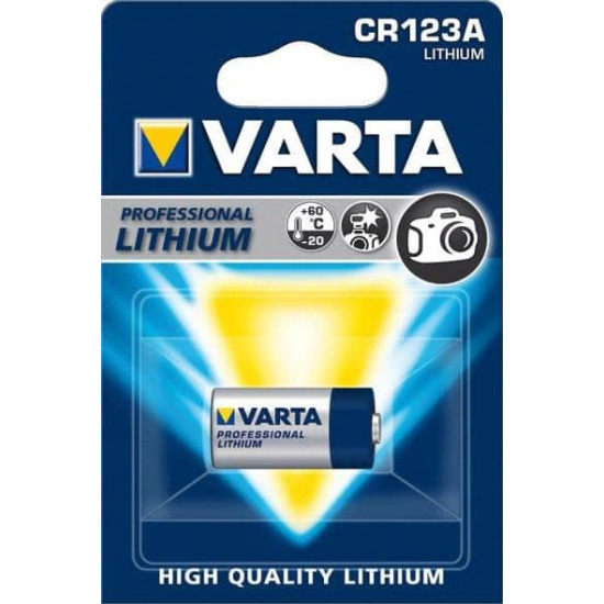 ელემენტი ლითიუმის VARTA CR123A 3V 1 ც ელექტრო აქსესუარები, წვრილი ტექნიკა ელემენტი ლითიუმის VARTA CR123A 3V 1 ც ეს არის ხარისხიანი ელემენტი, რომელიც გამოიყენება ფოტო აპარატებისთვის. ელემენტი ლითიუმის VARTA CR123A 3V 1 ც