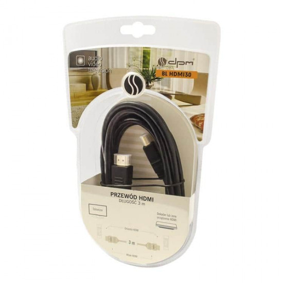 სადენი HDMI DPM BLHDMI30 5 Gb-s gold-plated 3 მ ელექტრო აქსესუარები, წვრილი ტექნიკა DPMSolid Limited Sp. სადენი HDMI DPM BLHDMI30 5 Gb-s gold-plated 3 მ