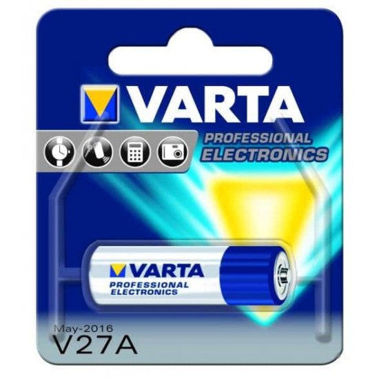 ელემენტი VARTA Alkaline V27A 12 V 20 mAh 1 ც ელექტრო აქსესუარები, წვრილი ტექნიკა ელემენტი VARTA Alkaline V27A 12 V 20 mAh 1 ც ეს არის ხარისხიანი ელემენტი, რომელიც გამოიყენება ფოტოაპარატებისთვის. ელემენტი VARTA Alkaline V27A 12 V 20 mAh 1 ც