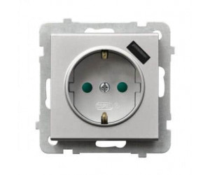 როზეტი დამიწებით Ospel GP-1RSPUSB-m-38 1 განყოფილებიანი plus USB