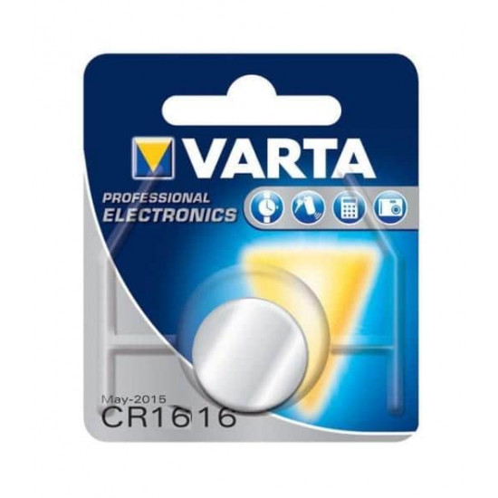 ელემენტი ლითიუმის VARTA CR1616 3 V 55 mAh 1 ც ელექტრო აქსესუარები, წვრილი ტექნიკა ელემენტი ლითიუმის VARTA CR1616 3 V 55 mAh 1 ც ეს არის ხარისხიანი ელემენტი, რომელიც გამოიყენება მაჯის საათისთვის, ავტომანქანის პულტისთვის, სათამაშოებისთვის. ელემენტი ლითიუმის VARTA CR1616 3 V 55 mAh 1 ც