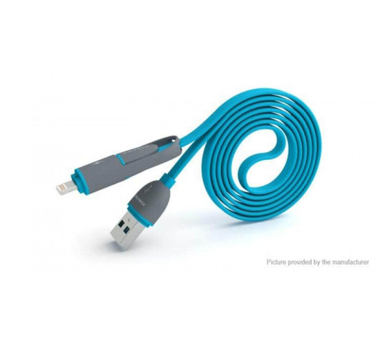 USB კაბელი Charging Cable 2 in 1 USB 3.0 Lightning - MicroUSB 1 მ
