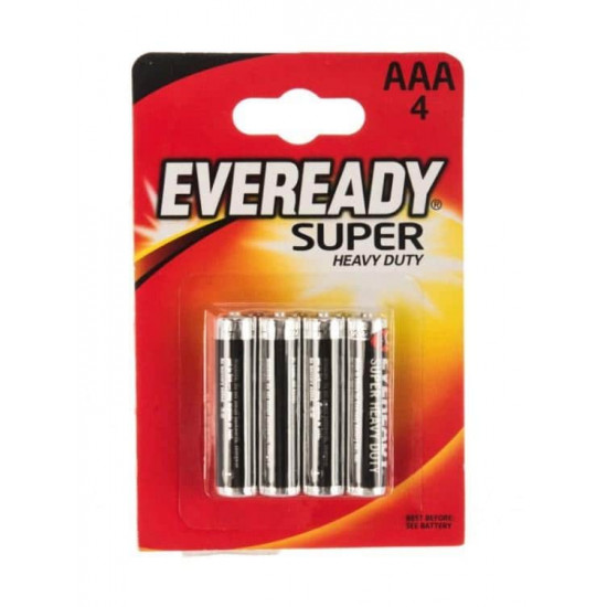 ელემენტი Everyday Super Heavy Duty AAA 4 ც ელექტრო აქსესუარები, წვრილი ტექნიკა Everyday Super Heavy Duty გამოიყენება პულტებისთვის, კედლის საათებისთვის, სათამაშოებისთვის. ელემენტი Everyday Super Heavy Duty AAA 4 ც
