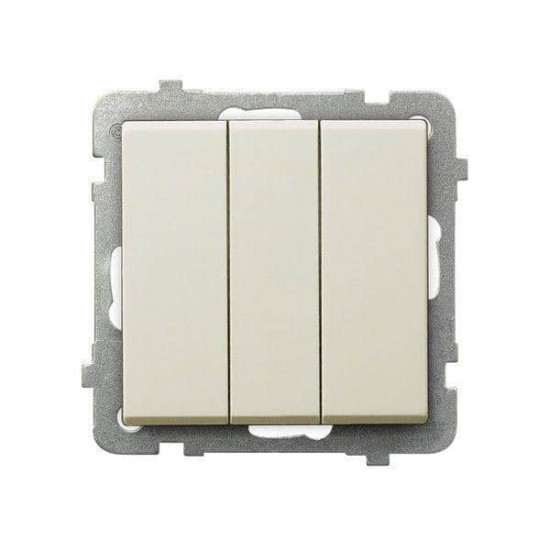გადამრთველი Ospel13R-m-27 3 კლავიშიანი ელექტრო აქსესუარები, წვრილი ტექნიკა Ospel არის პოლონური კომპანია, რომელიც 60 წელზე მეტხანს აწარმოებს ელექტროსამონტაჟო მოწყობილობებს. გადამრთველი Ospel13R-m-27 3 კლავიშიანი