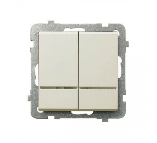 გადამრთველი განათებით Ospel2RS-m-27 2 კლავიშიანი