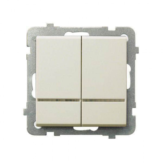 გადამრთველი განათებით Ospel2RS-m-27 2 კლავიშიანი ელექტრო აქსესუარები, წვრილი ტექნიკა Ospel არის პოლონური კომპანია, რომელიც 60 წელზე მეტხანს აწარმოებს ელექტროსამონტაჟო მოწყობილობებს. გადამრთველი განათებით Ospel2RS-m-27 2 კლავიშიანი
