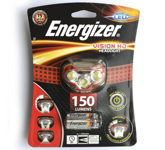 ფანარი თავზე დასამაგრებელი Energizer Vision HD E300280500
