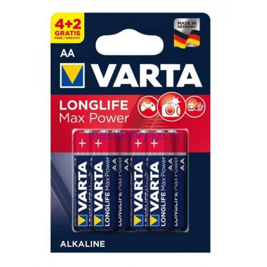 ელემენტი VARTA Longlife AA 6 ც. ელექტრო აქსესუარები, წვრილი ტექნიკა VARTA აწარმოებს მაღალი ხარისხის ელექტრო პროდუქციას. ელემენტი VARTA Longlife AA 6 ც.