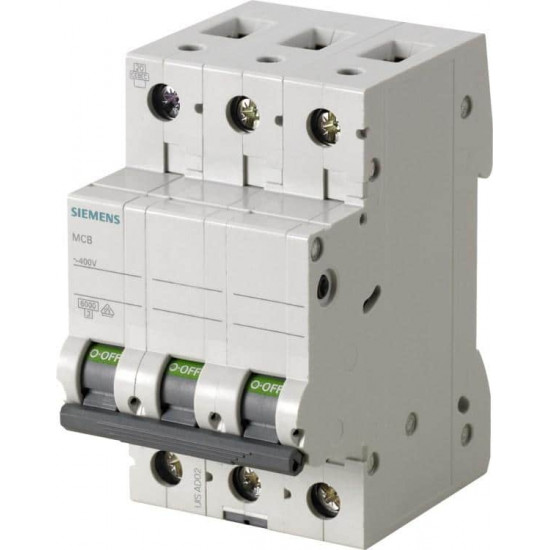 ავტომატური ამომრთველი Siemens SL6363-7 3P C63 ელექტრო აქსესუარები, წვრილი ტექნიკა ავტომატური ამომრთველი Siemens SL6363-7 3P C63 ეს ავტომატური ამომრთველი დაიცავს თქვენს ელექტრო ქსელს მოკლე ჩართვისგან და გადატვირთვისგან. ავტომატური ამომრთველი Siemens SL6363-7 3P C63