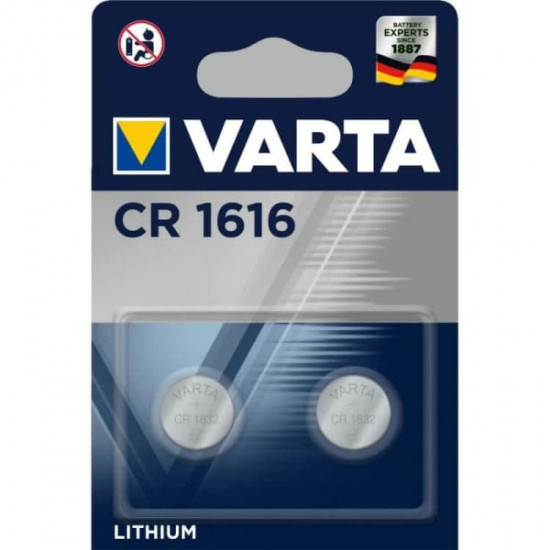 ელემენტი Varta Lithium CR1616 3V 2 ც ელექტრო აქსესუარები, წვრილი ტექნიკა Varta ელემენტები - ეს არის ენერგიის ოპტიმალური წყარო ნებისმიერი მოწყობილობისთვის, განკუთნილია ყოველდღიური გამოყენებისთვის - სათამაშოები, დისტანციური მართვის პულტები, ციფრული კამერები და სხვა მოწყობილობები. ელემენტი Varta Lithium CR1616 3V 2 ც