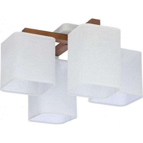 ჭაღი Lighting TORA WHITE 4163 4х E27 max 60W ელექტრო აქსესუარები, წვრილი ტექნიკა ტექნიკური მახასიათებლები: • მწარმოებელი: TK Lighting • კოლექცია: TORA • დაცვის კლასი: IP20 • სიმძლავრე: 60 W • ნათურების რაოდენობა: 4 • ცოკოლის ტიპი: E27 ფიზიკური პარამეტრები: • სიმაღლე: 270 მმ • სიგრძე: 470 მმ • სიღრმ ჭაღი Lighting TORA WHITE 4163 4х E27 max 60W