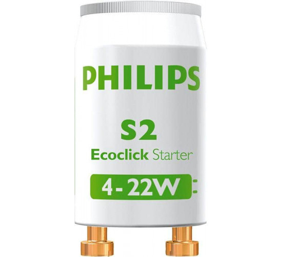 სტარტერი Philips S2 4-22W SER 220-240V WH ელექტრო აქსესუარები, წვრილი ტექნიკა სტარტერი Philips S2 4-22W SER 220-240V WH ტექნიკური მახასიათებლები:• მწარმოებელი: Philips• სიმძლავრე: 4-22 W დამატებითი მახასიათებლები:• იმპულსური ძაბვა (მინ): 800 V• ძაბვა განმეორებითი ჩაკეტვის გარეშე (მინ): 70 V• ნომინა სტარტერი Philips S2 4-22W SER 220-240V WH