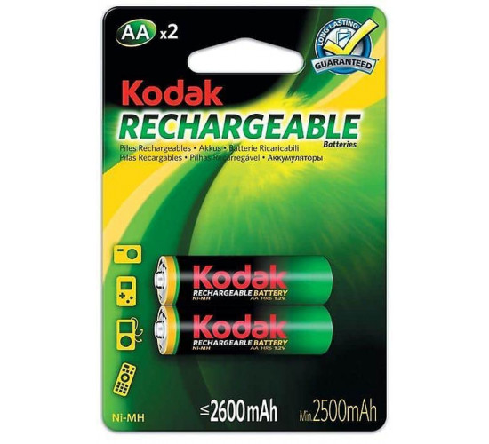 დასატენი ელემენტი Kodak AA 2600 mAh 2 ც.