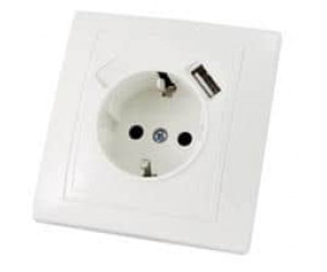 როზეტი დამიწებით plus USB TDM SQ1814-0040 1 განყოფილებიანი