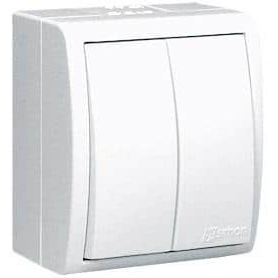 გადამრთველი IP54 Simon 15 Aqua 1594398-030 2 კლავიშიანი ელექტრო აქსესუარები, წვრილი ტექნიკა გადამრთველი IP54 Simon 15 Aqua 1594398-030 2 კლავიშიანი თეთრი ტექნიკური მახასიათებლები:• მწარმოებელი: Simon• კლავიშების რაოდენობა: 2 დამატებითი მახასიათებლები:• ძაბვა: 250 V• დენის ძალა: 10 A ფიზიკური პარამე გადამრთველი IP54 Simon 15 Aqua 1594398-030 2 კლავიშიანი