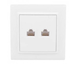 როზეტი კომპიუტერის და ტელეფონის ERK00-135-10 RJ45 2 განყოფილებიანი