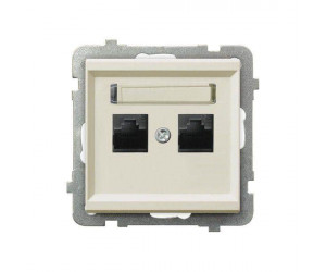 როზეტი კომპიუტერის CAT 5E Ospel GPK 2 განყოფილებიანი