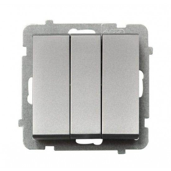 გადამრთველი Ospel13R-m-38 3 კლავიშიანი ელექტრო აქსესუარები, წვრილი ტექნიკა Ospel არის პოლონური კომპანია, რომელიც 60 წელზე მეტხანს აწარმოებს ელექტროსამონტაჟო მოწყობილობებს. გადამრთველი Ospel13R-m-38 3 კლავიშიანი