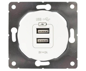 როზეტი USB DPM Soul SEU1028W 2 განყოფილებიანი