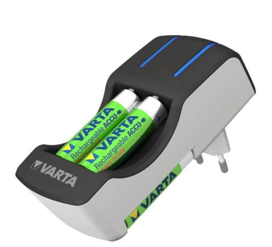 დამტენი მოწყობილობა VARTA Pocket 4xAA 2100 mAh, 2xAAA 800 mAh ელექტრო აქსესუარები, წვრილი ტექნიკა VARTA-ს ელემენტების დასატენი მოწყობილობა, რომელსაც კომპლექტში ელემენტები გააჩნია. დამტენი მოწყობილობა VARTA Pocket 4xAA 2100 mAh, 2xAAA 800 mAh