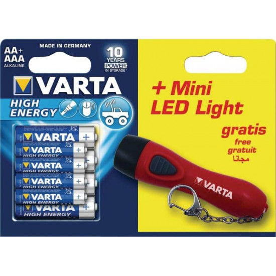 ელემენტი VARTA 4xAA-4xAAA plus LED ფარანი ელექტრო აქსესუარები, წვრილი ტექნიკა VARTA-ს ელემენტების ნაკრები, რომელსაც მინი LED ფარანი მოჰყვება. ელემენტი VARTA 4xAA-4xAAA plus LED ფარანი