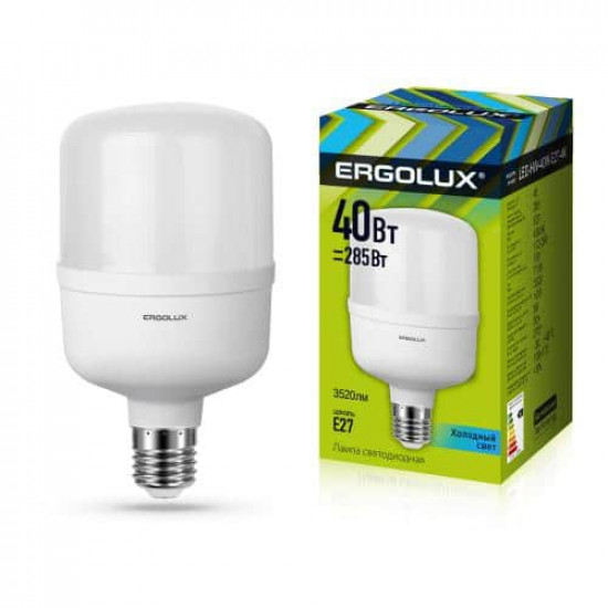 შუქდიოდური ნათურა Ergolux LED-HW-40W-E27-4K ელექტრო აქსესუარები, წვრილი ტექნიკა Ergolux-ის პროდუქცია გამოირჩევა არა მხოლოდ შესანიშნავი მახასიათებლებით და ხარისხით, არამედ ეფექტური დიზაინით. შუქდიოდური ნათურა Ergolux LED-HW-40W-E27-4K