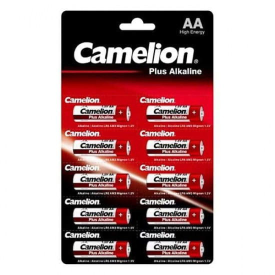 ელემენტი Plus Alkaline LR6 AA 0271 10ც ელექტრო აქსესუარები, წვრილი ტექნიკა Camelion აწარმოებს მაღალი ხარისხის ელექტრო პროდუქციას. ელემენტი Plus Alkaline LR6 AA 0271 10ც