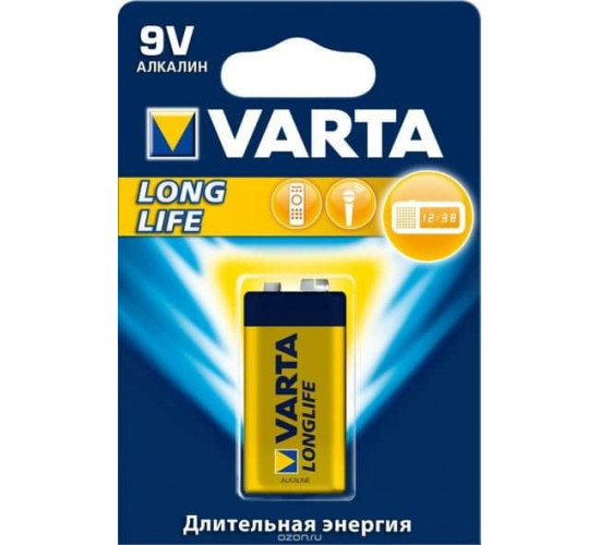 ელემენტი VARTA Alkaline Long Life 6LR61 9V 1 ც