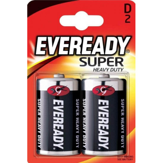 ელემენტი Everyday Super Heavy Duty D 2 ც ელექტრო აქსესუარები, წვრილი ტექნიკა Everyday Super Heavy Duty გამოიყენება პულტებისთვის, კედლის საათებისთვის, სათამაშოებისთვის. ელემენტი Everyday Super Heavy Duty D 2 ც