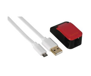 კაბელი microUSB ტელეფონის დამჭერით HAMA 136479 20 სმ