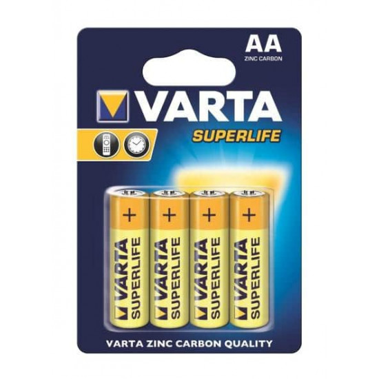 ელემენტი მარილოვანი VARTA Superlife AA 1.5 V 4 ც ელექტრო აქსესუარები, წვრილი ტექნიკა ელემენტი მარილოვანი VARTA Superlife AA 1. ელემენტი მარილოვანი VARTA Superlife AA 1.5 V 4 ც