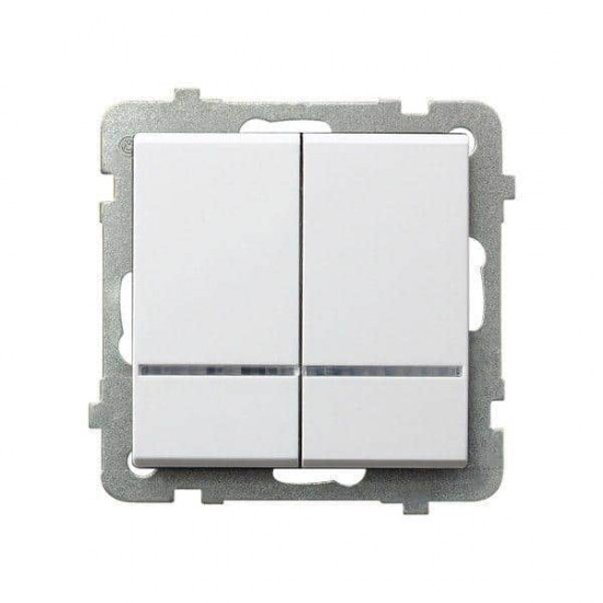 გადამრთველი განათებით Ospel2RS-m-00 2 კლავიშიანი ელექტრო აქსესუარები, წვრილი ტექნიკა Ospel არის პოლონური კომპანია, რომელიც 60 წელზე მეტხანს აწარმოებს ელექტროსამონტაჟო მოწყობილობებს. გადამრთველი განათებით Ospel2RS-m-00 2 კლავიშიანი