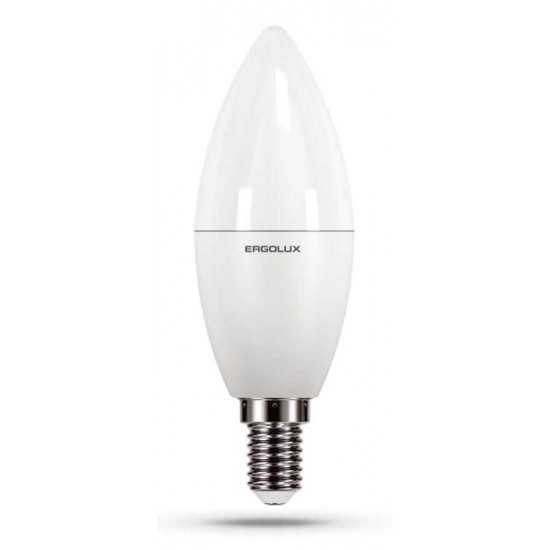 შუქდიოდური ნათურა Ergolux LED-C35-9W-E14-6K ელექტრო აქსესუარები, წვრილი ტექნიკა Ergolux-ის პროდუქცია გამოირჩევა არა მხოლოდ შესანიშნავი მახასიათებლებით და ხარისხით, არამედ ეფექტური დიზაინით. შუქდიოდური ნათურა Ergolux LED-C35-9W-E14-6K