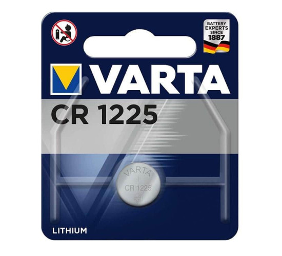 ელემენტი Varta CR 1225 ელექტრო აქსესუარები, წვრილი ტექნიკა ტექნიკური მახასიათებლები: • მწარმოებელი: Varta • ტიპი: ლითიუმის ელემენტი • ზომა: CR1125 ფიზიკური პარამეტრები: • რაოდენობა: 1 • მოცულობა: 48 mAh • ძაბვა: 3 V ელემენტი Varta CR 1225