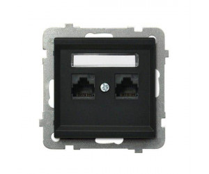 როზეტი კომპიუტერის CAT 5E Ospel GPK-2R-K-m-33 2 განყოფილებიანი