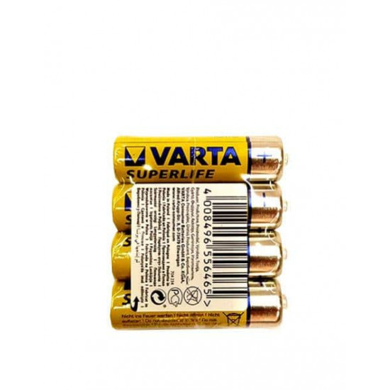 ელემენტი მარილოვანი VARTA Superlife AA Varta 1.5 V 4 ც ელექტრო აქსესუარები, წვრილი ტექნიკა ელემენტი მარილოვანი VARTA Superlife AA Varta 1. ელემენტი მარილოვანი VARTA Superlife AA Varta 1.5 V 4 ც