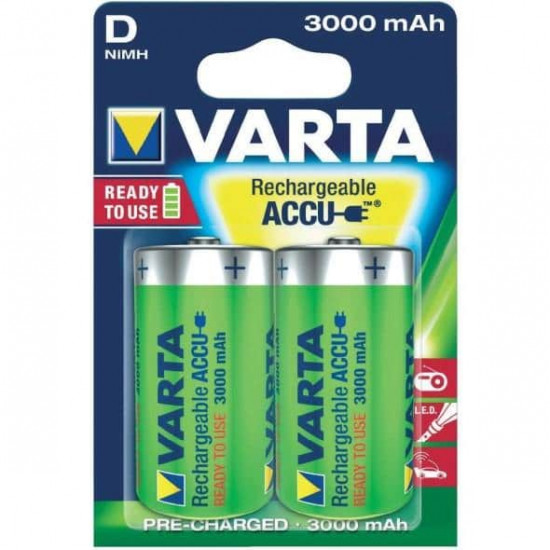აკუმულატორი VARTA ACCU D 3000 mAh NiMH 2 ც ელექტრო აქსესუარები, წვრილი ტექნიკა body{margin:0;padding:8px;overflow:auto;width:100%;height:100%;} p{line-height:1. აკუმულატორი VARTA ACCU D 3000 mAh NiMH 2 ც