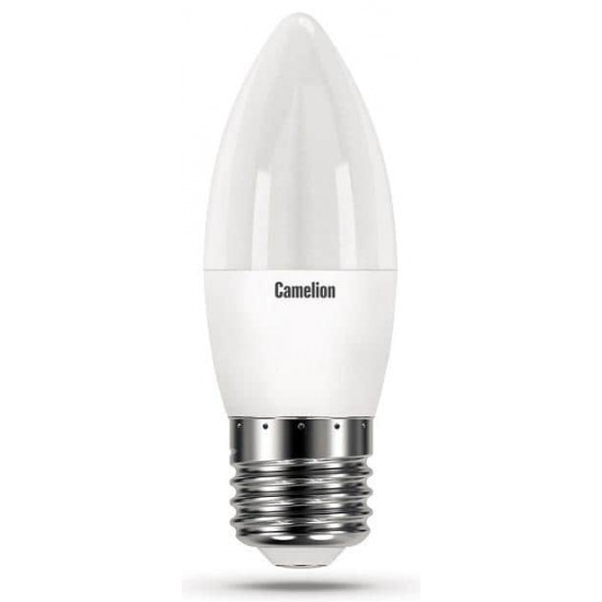 შუქდიოდური ნათურა LED10-C35-865-E27 6500K 10W E27 ელექტრო აქსესუარები, წვრილი ტექნიკა Camelion აწარმოებს მაღალხარისხიან პროდუქციას: კვების წყარო, სინათლის წყარო, სანათები. შუქდიოდური ნათურა LED10-C35-865-E27 6500K 10W E27