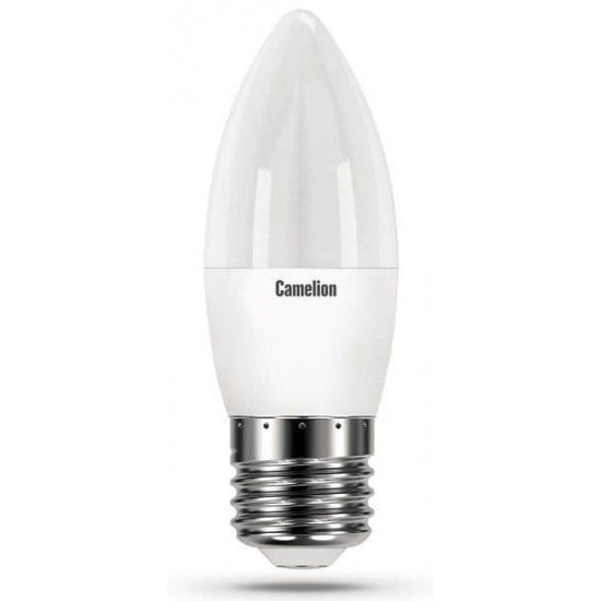 შუქდიოდური ნათურა LED10-C35-845-E27 4500K 10W E27 ელექტრო აქსესუარები, წვრილი ტექნიკა Camelion აწარმოებს მაღალხარისხიან პროდუქციას: კვების წყარო, სინათლის წყარო, სანათები. შუქდიოდური ნათურა LED10-C35-845-E27 4500K 10W E27