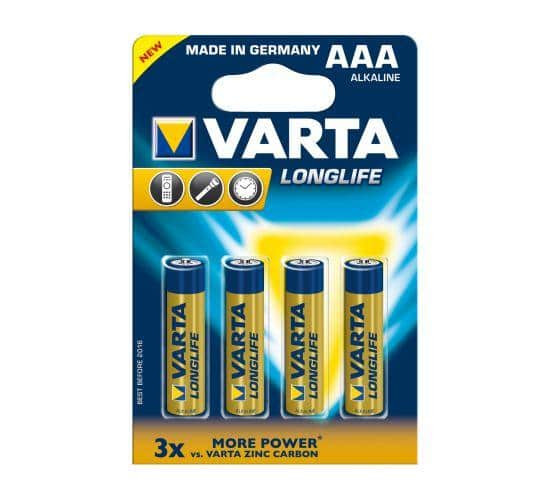 ელემენტი VARTA Alkaline Long Life AAA 1.5 V 4 ც