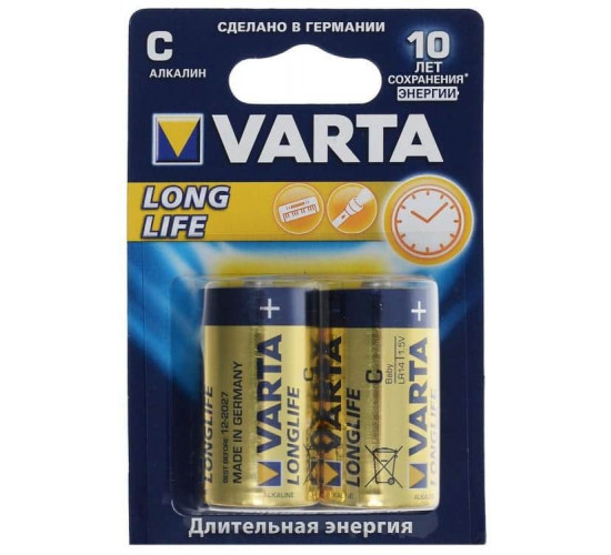 ელემენტი Varta Longlife Alkaline C 2 ც (04114 113 412)