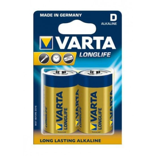 ელემენტი VARTA Alkaline Long Life D 1.5 V 2 ც ელექტრო აქსესუარები, წვრილი ტექნიკა ელემენტი VARTA Alkaline Long Life D 1. ელემენტი VARTA Alkaline Long Life D 1.5 V 2 ც