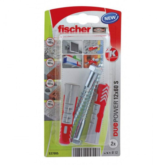 დიუბელი თვითმჭრელით Fischer Duopower 12x60 S 2 ც 537665 ხელსაწყოები, სამაგრები ეს არის სამაგრი ელემენტი, რომელიც გამოიყენება სანტექნიკური მოწყობილობების დასამაგრებლად ხის, ბეტონის, აგურის და ქვის ზედაპირებზე. დიუბელი თვითმჭრელით Fischer Duopower 12x60 S 2 ც 537665